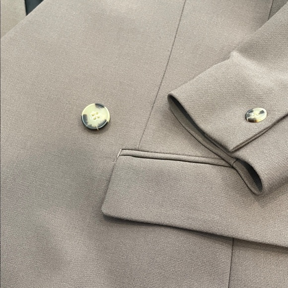Club Monaco Taupe Double-Breasted Blazer Jacket business casual sz 6 - Picture 10 of 11